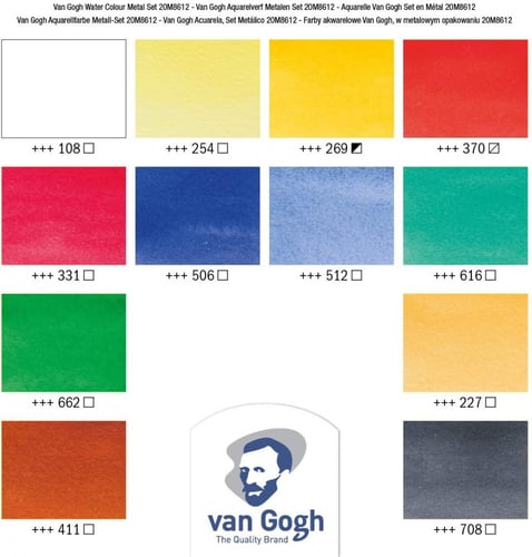 Van Gogh - ألوان مائية - ١٢ قالب
