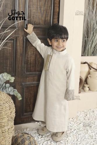 ثوب أطفال لنن للعيد