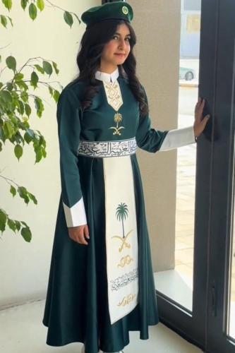 فستان اليوم الوطني السعودي شعار المملكه