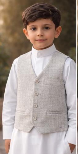 سديري أطفال للعيد رسمي لون رمادي