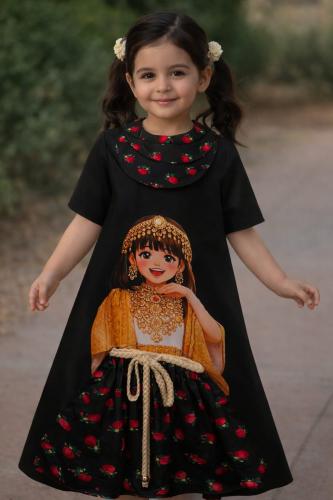 فستان أطفال شالكي أسود