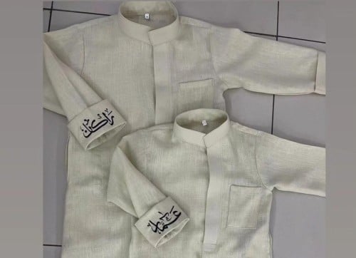 ثوب أطفال لنن للعيد