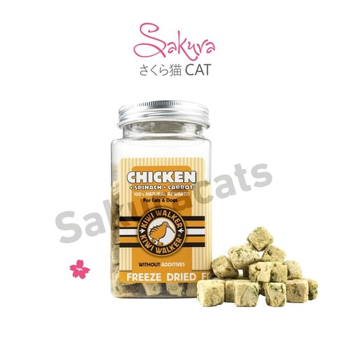 دجاج مع جزر وسبانخ مجفف بالتجميد