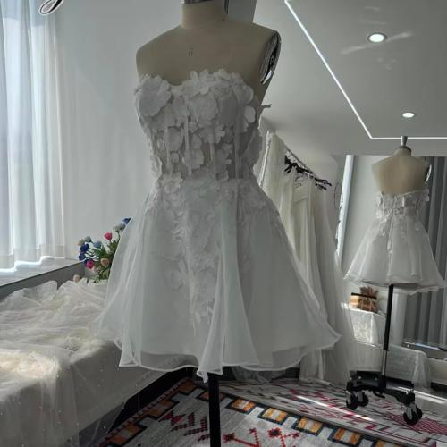 فستان توديع العزوبية بزهور ثلاثية الأبعاد ،