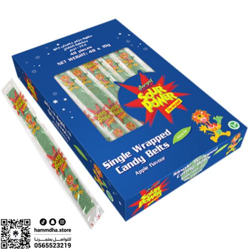 حلاوة جيلي بورقات حزام بنكهة التفاح