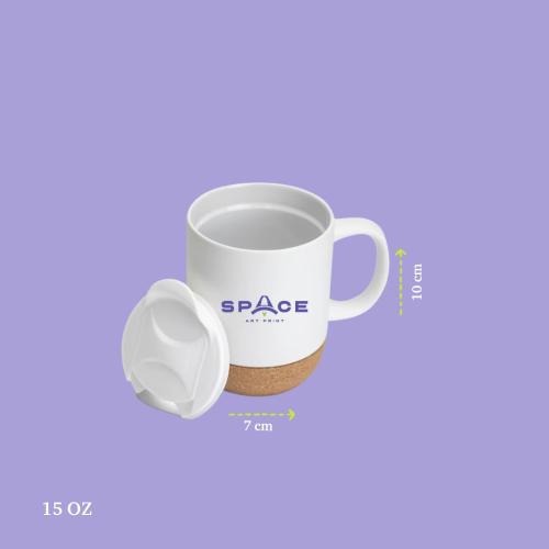 A cup with a base and lid