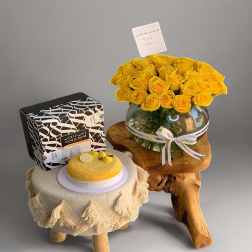 فازة ورد طبيعي + كيك اني وداني