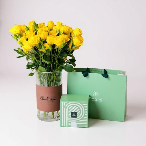 فازة ورد طبيعي + باتشي