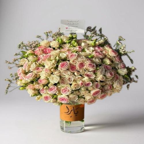 فازة ورد طبيعي + مع الكتابة