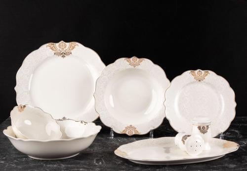 طقم سفرة 28 قطعة فلورا ذهبي