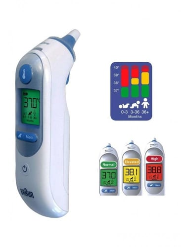 براون جهاز لقياس درجة الحرارة من خلال الاذن ابيض -...