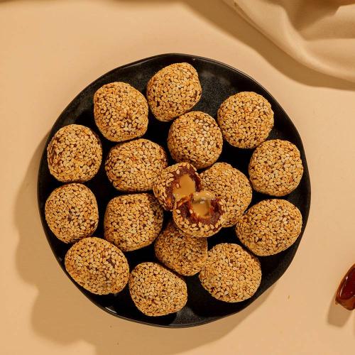 Sesame date-filled pastry with tahini filling