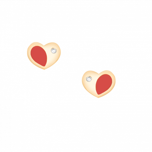 أقراط هاف هارت Half Heart الذهبي الطبي