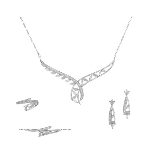 طقم انتيك ستون باللون الفضي Antique Stone