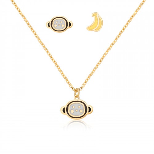 طقم سلسال وأقراط إليريا Illyria باللون الذهبي الطب...