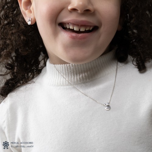 طقم سلسال وأقراط ميليورا Meliora الفضي الطبي