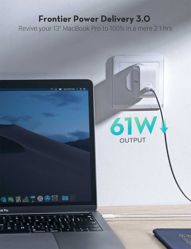 شاحن جداري بقوة RAVPOWER PD 61W بمنفذ واحد USB-C