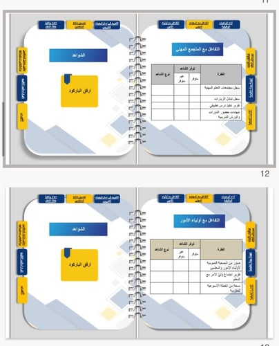 ملف انجاز الكتروني قابل للتعديل
