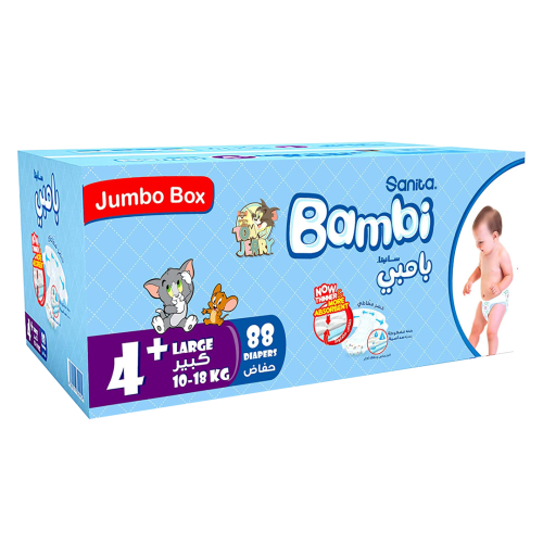 بامبي ميجا 4+ 88 حفاضة