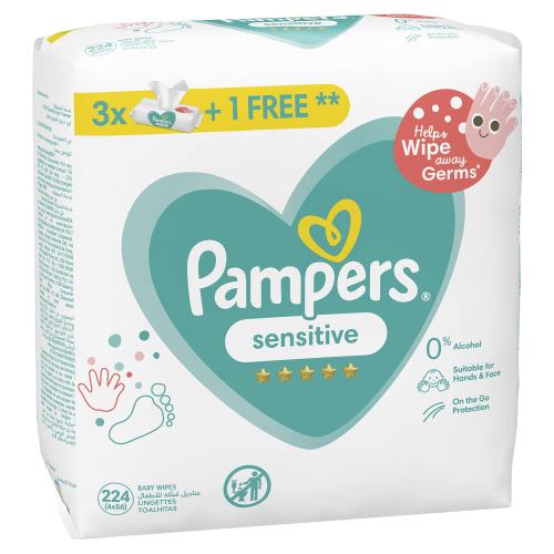 بامبرز مناديل مبللة للبشرة الحساسة للاطفال 4*56