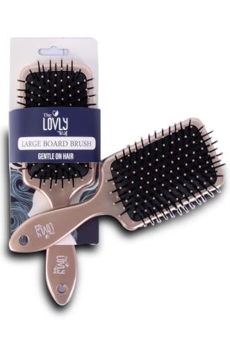 This lovely wide hairbrush with a chrome coating
