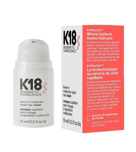 K18 قناع للإصلاح الجزيئي للشعر، 15 مل