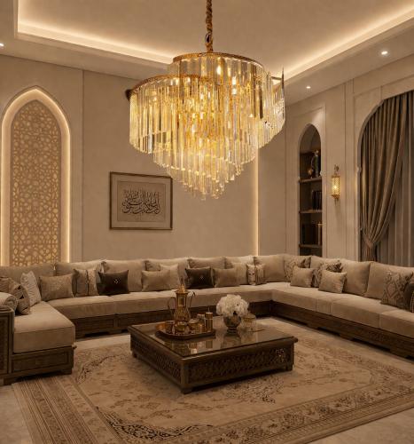 ثريانيوكلاسيك 60سم ذهبي حلزوني
