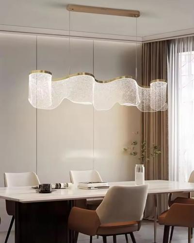ثريامستطيل بتصميم حديث120سم لون ذهبي