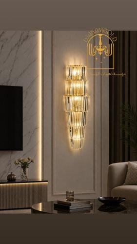 اضاءة جدارية نيوكلاسيك مقاس90*30كريستال