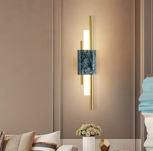 اضاءه جداريه بتصميم رخام لون زيتي فخامه