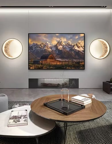 ابليك جداري شكل قمر اضاءه ليدتصميم حصري
