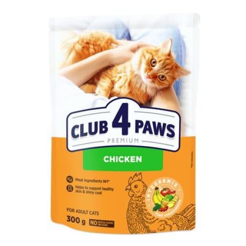 طعام جاف للقطط البالغة بالدجاج CLUB 4 PAWS