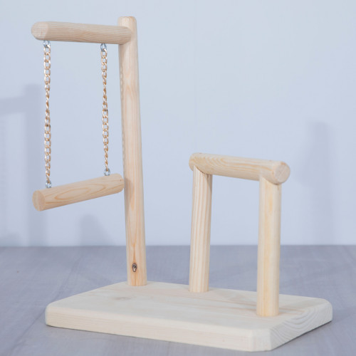 حامل خشبي للطيور بسلسال