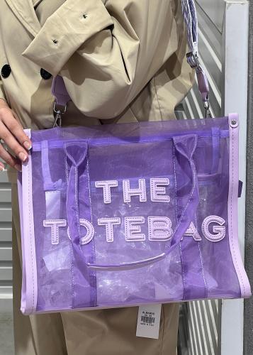 حقيبة شفاف بنفسجي بتصميم عصري