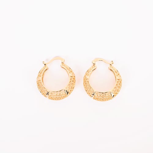 حلق معدن دائري نقش الذهب من البارو