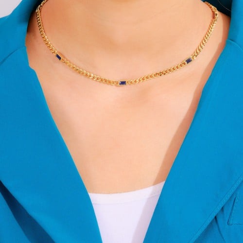 تشوكر انيق جنزير مع فصوص زركون