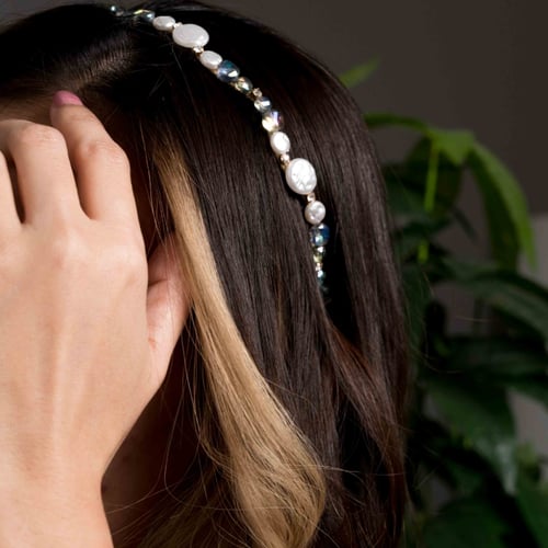 مجموعة أكسسوارات الشعر مرصعه باللؤلؤ و الكريستال ا...