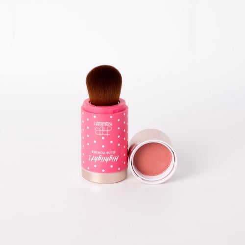 احمر خدود مع فرشة 2 في 1