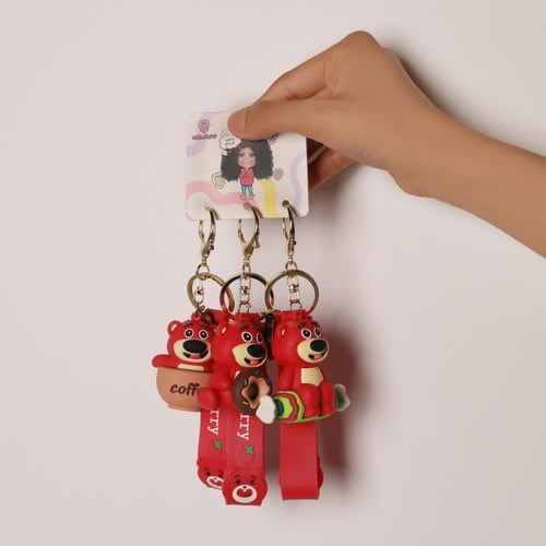 ميداليه مجموعه 3قطع دب الفراوله