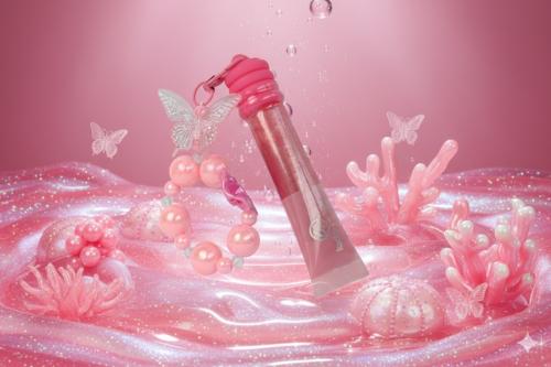 ملمع الشفاه مع تعليقه شنطه فراشه