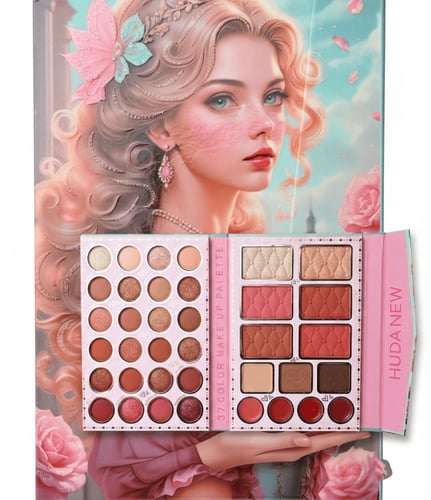 HUDA NEW COSMETICS- باليت مكياج متكامل 7 في 1: 24ظ...