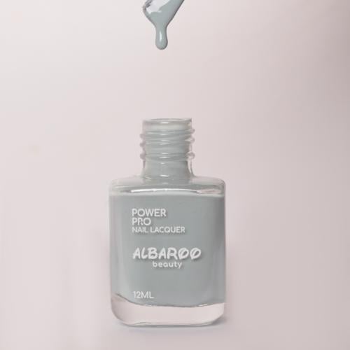 طلاء أظافر 724 من ALBAROO بلون رمادي أزرق أنيق ولم...