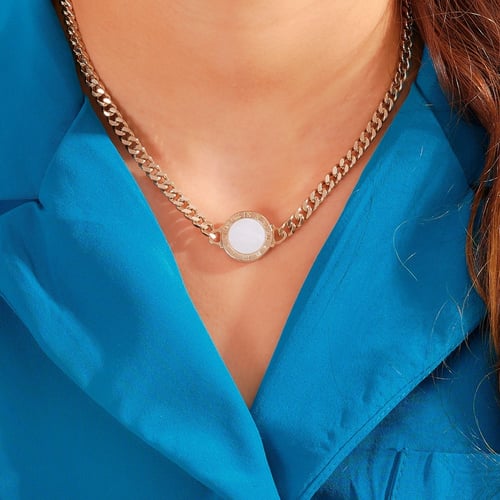 قلادة جنزير بوجهين (أبيض وأسود)