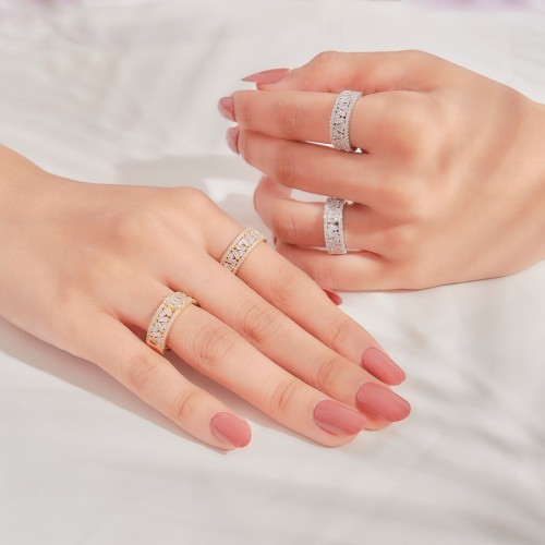 خاتم توينز مرصع بالزركون