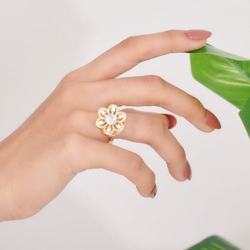 خاتم جازمين فلاور كريستال فري سايز