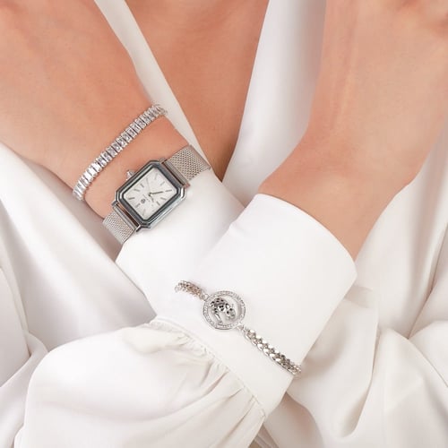 طقم فاخر مكون من ساعة واسوارتين بشكل نمر مرصعة بال...