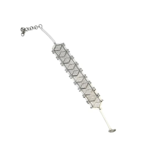 اسواره أبيض فضي بلمع الزيركون بتصميم عصري - اسوارة...