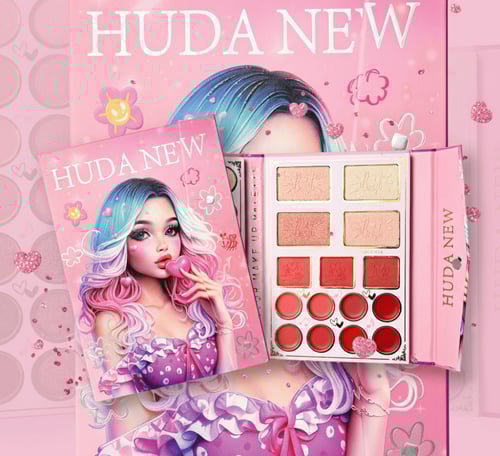 HUDA NEW COSMETICS - باليت مكياج متكامل 4 في 1 :24...