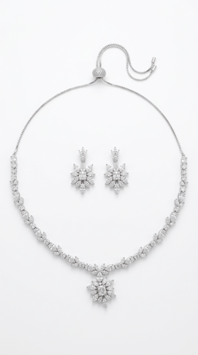 أطقم أنيق زركون بتصميم زهور فاخر