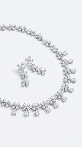 طقم زركون عصري بتصميم أنيق ولمعة فاخرة